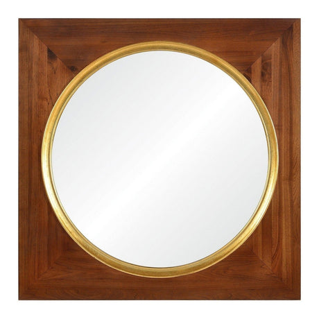 Walnut & Distressed Gold Leaf Mirror by Suzanne Kasler | Fig Linens