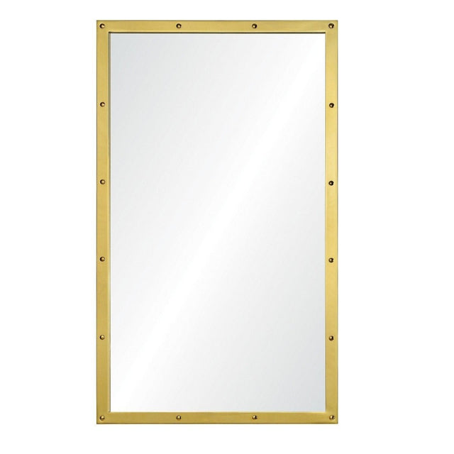 Tall Burnished Brass Wall Mirror by Suzanne Kasler | Fig Linens