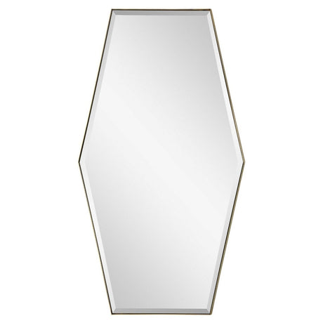 Mirror Image Home - Large Burnished Brass Hexagon Mirror | Fig Linens