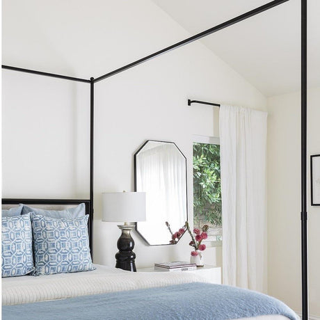 Fig Linens - Mirror Image Home - Black Octagon Wall Mirror- Lifestyle