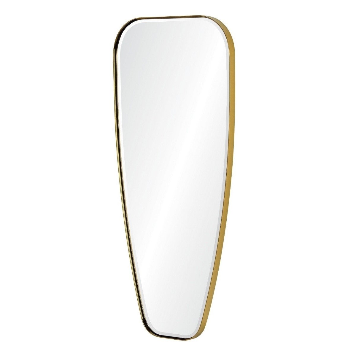 Fig Linens - Mirror Image Home - Burnished Brass Tapered Wall Mirror - Side