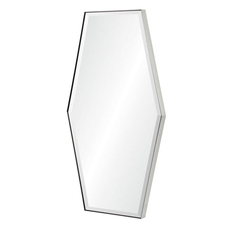 Fig Linens - Mirror Image Home - Stainless Steel Large Hexagon Mirror - Side