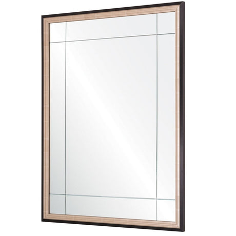 Fig Linens - Mirror Image Home - Black & Silver Panel Wall Mirror - Side