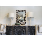 Fig Linens - Mirror Image Home - Sahara Cream & Espresso Mirror - Lifestyle