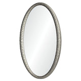 Mirror Image Home - Martele Silver Oval Mirror by Jamie Drake | Fig Linens - Side