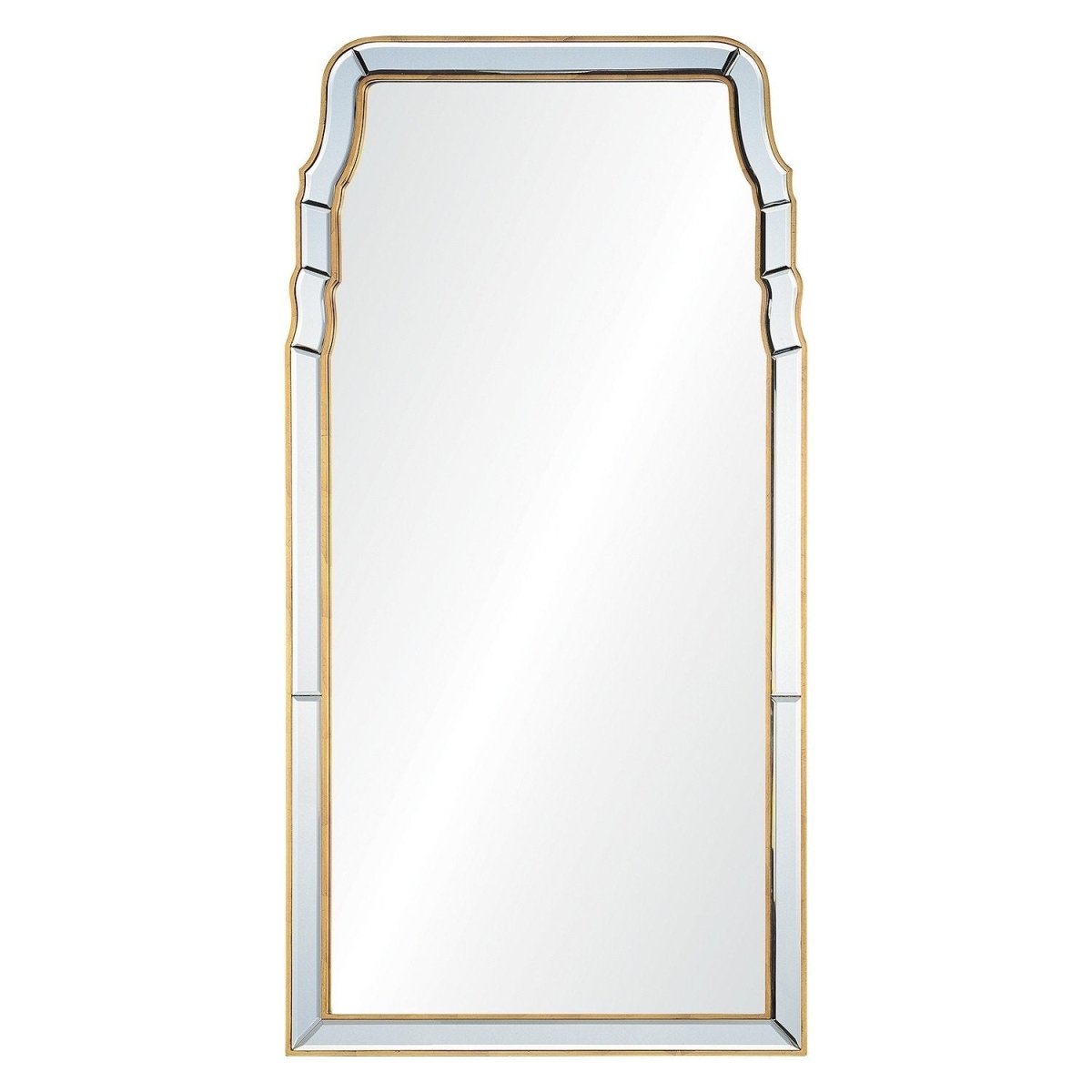 Mirror Image Home - Distressed Gold Queen Anne Mirror | Fig Linens