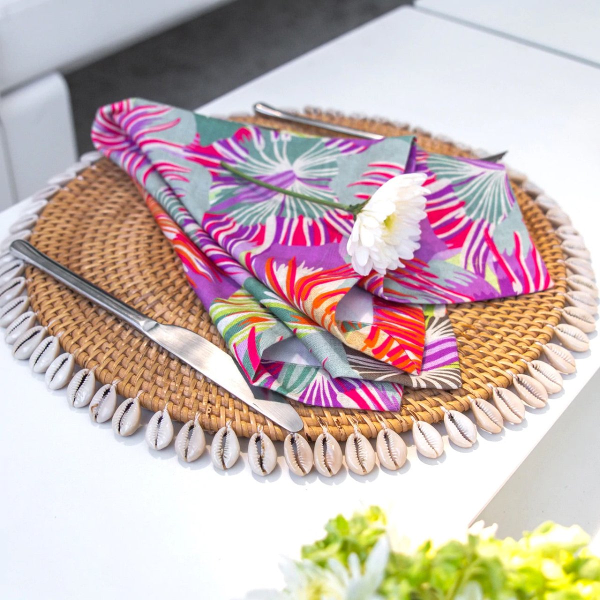 Lifestyle - Barbados Multicolored Napkins by Mode Living | Fig Linens