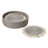 Grey Capiz Rattan & Seashell Coasters by Mode Living | Fig Linens