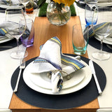 Lifestyle - Fig Linens- Chic Denim White & Navy Placemats by Mode Living 