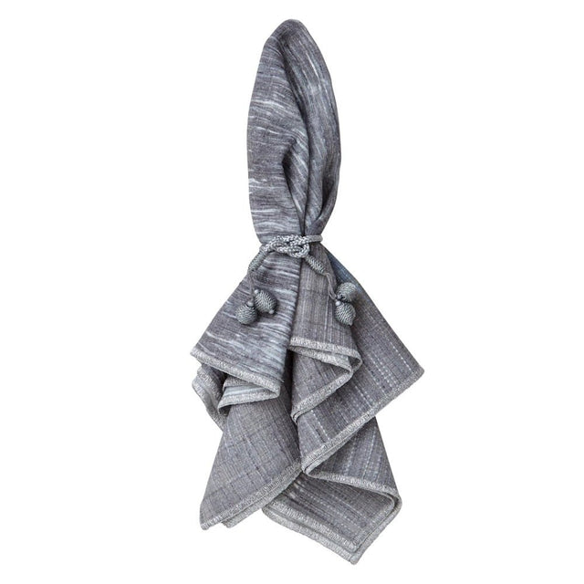 Nolita Gray & Teal Napkins by Mode Living | Fig Linens