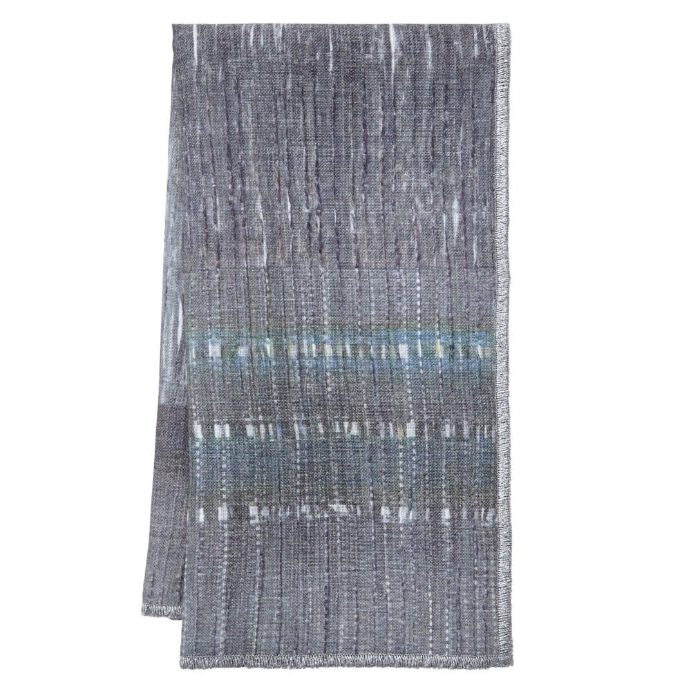 Gray Cloth Napkins - Nolita Gray & Teal Napkins by Mode Living | Fig Linens