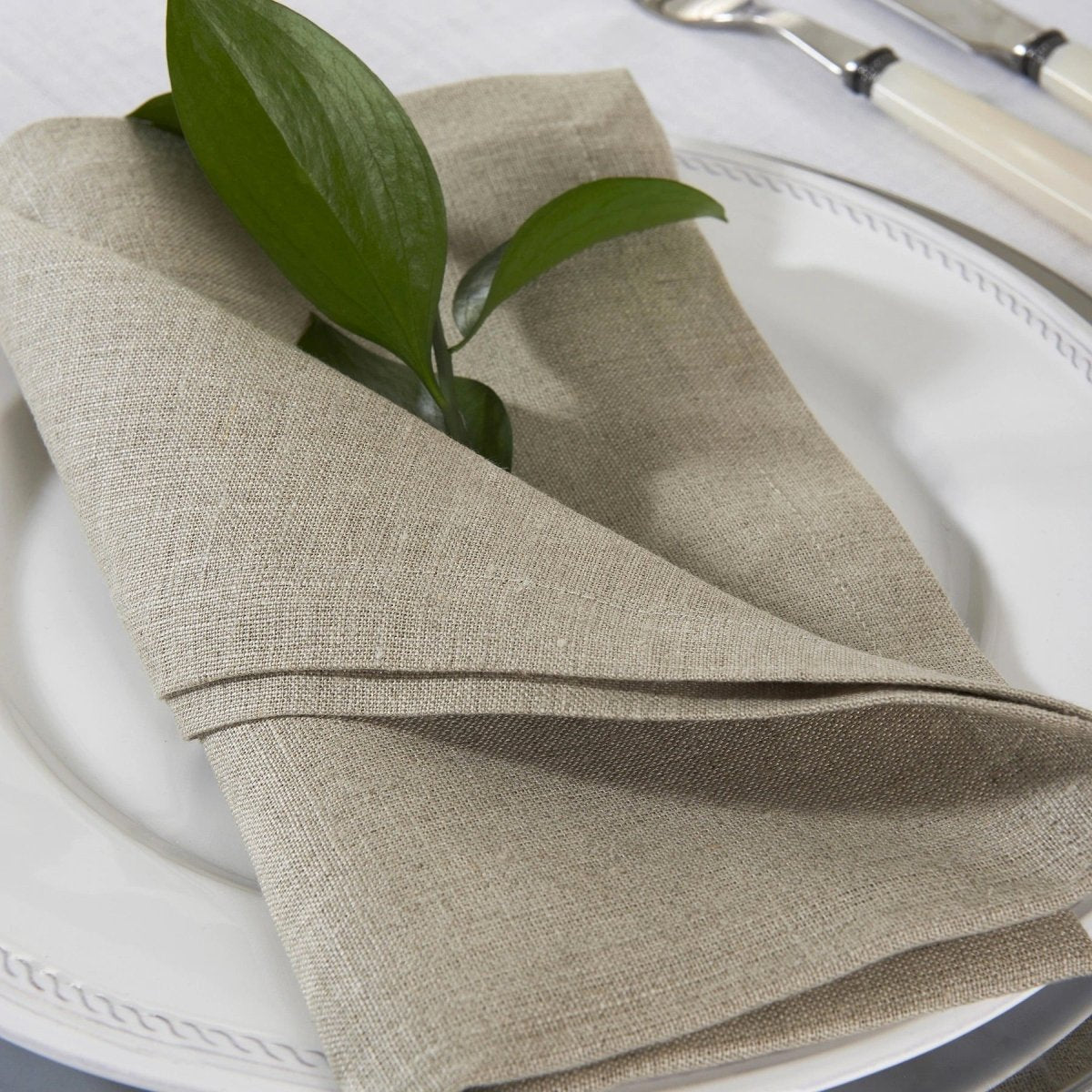 Pure Linen Beige Napkins by Mode Living | Fig Linens