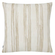 Terra Striped Beige Metallic Square Pillow by Mode Living | Fig Linens