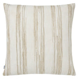 Terra Striped Beige Metallic Square Pillow by Mode Living | Fig Linens