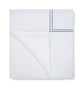 Fig Linens - Sferra Bedding - Grand Hotel White and Cadet Blue Duvet