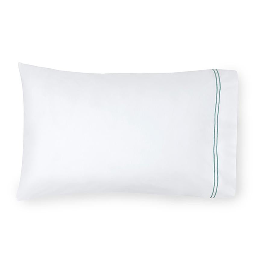 Fig Linens - Sferra Grande Hotel Bedding - White and aqua case