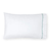 Fig Linens - Sferra Grande Hotel Bedding - White and aqua case