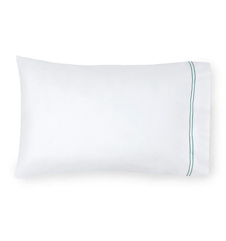 Fig Linens - Sferra Grande Hotel Bedding - White and aqua case