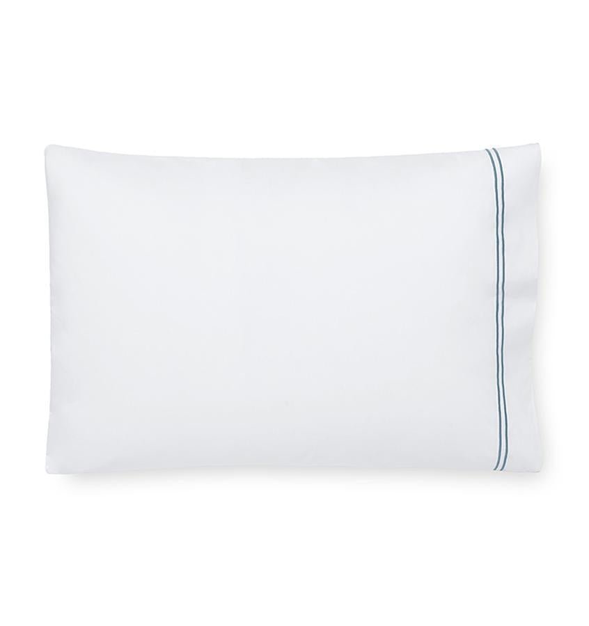 Fig Linens - Sferra Grande Hotel Bedding - White and cadet blue case