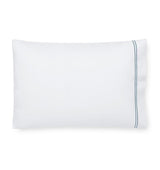 Fig Linens - Sferra Grande Hotel Bedding - White and cadet blue case