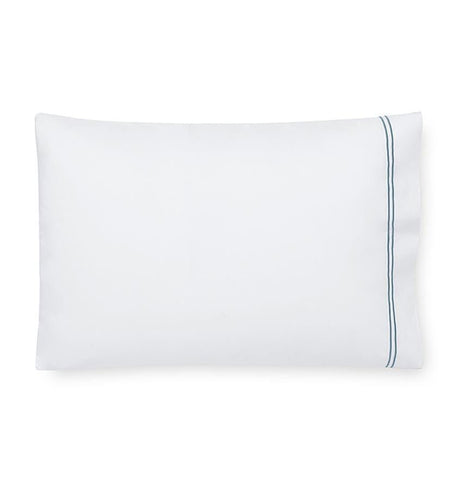 Fig Linens - Sferra Grande Hotel Bedding - White and cadet blue case