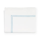 Fig Linens - Sferra Grande Hotel Bedding - White and blue flat sheet