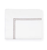 Fig Linens - Sferra Grande Hotel Bedding - White and grey flat sheet