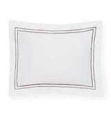 Fig Linens - Sferra Bedding - Grand Hotel White and Grey Sham