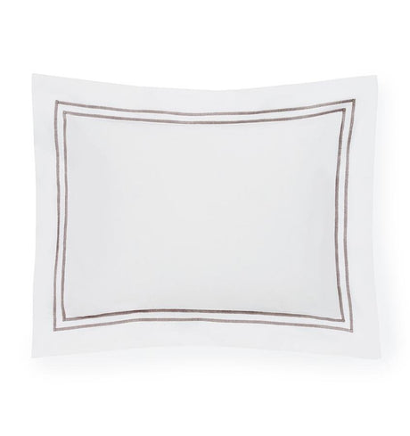 Fig Linens - Sferra Bedding - Grand Hotel White and Grey Sham