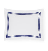 Fig Linens - Sferra Bedding - Grand Hotel White and Navy Sham