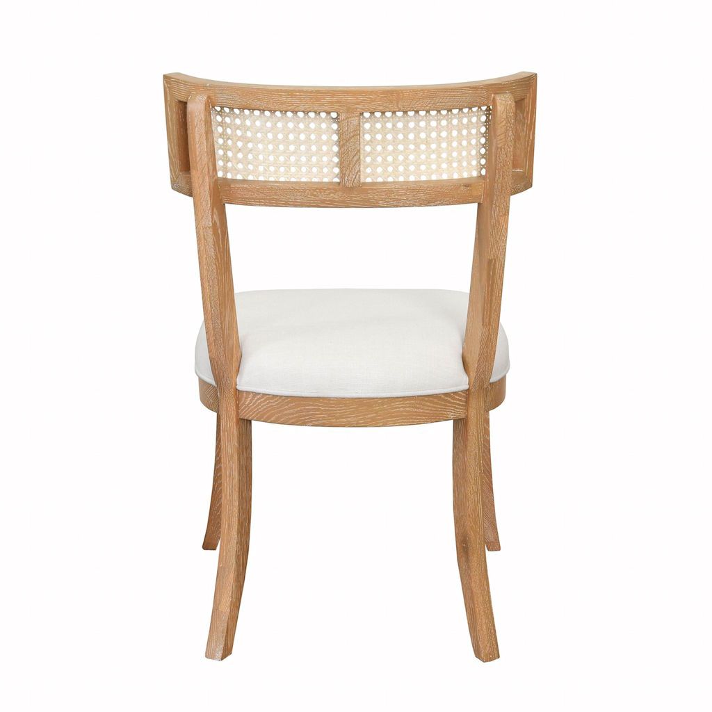 Fig Linens - Worlds Away Britta Cerused Oak Klismos Dining Chair  - Back