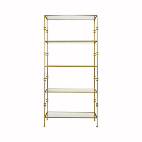 Stewart Tall Gold Leaf Etagere by Worlds Away | Fig Linens