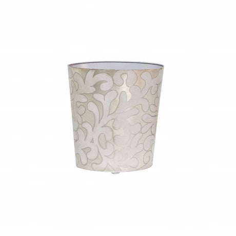 Jane Lavender & Silver Oval Wastebasket by Worlds Away | Fig Linens