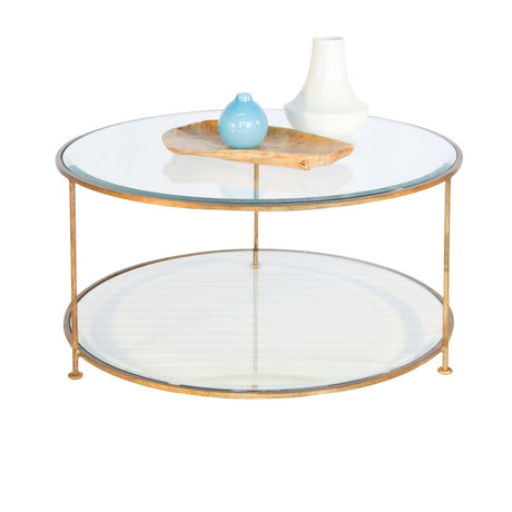 Rollo Gold Round Coffee Table | Fig Linens and Home