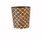 Worlds Away - Morocco Brown & Gold Leaf Wastebasket | Fig Linens and Home