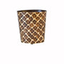 Worlds Away - Morocco Brown & Gold Leaf Wastebasket | Fig Linens and Home