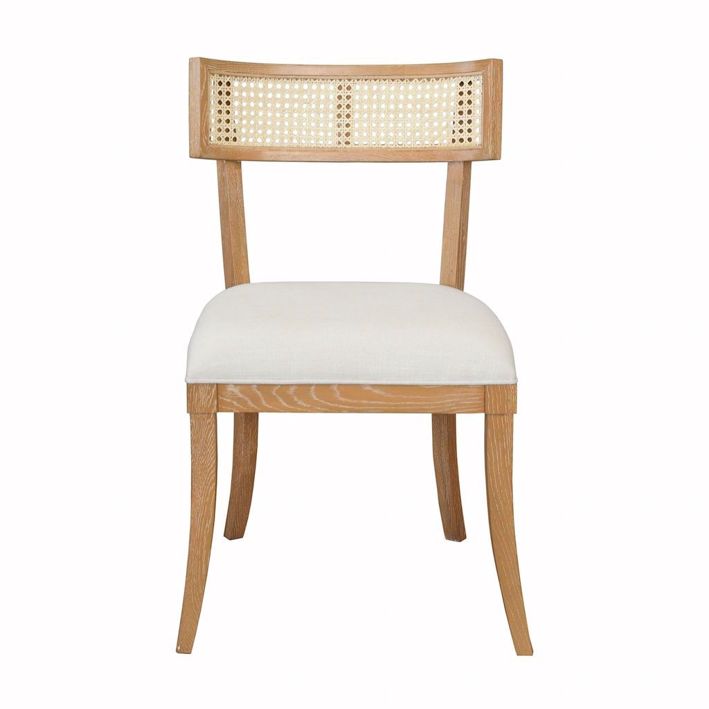 Fig Linens - Worlds Away Britta Cerused Oak Klismos Dining Chair - Front