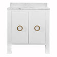 Blanche Textured White Bath Vanity by Worlds Away | Fig Linens