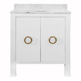 Blanche Textured White Bath Vanity by Worlds Away | Fig Linens