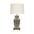 Bianca Black Leopard Table Lamp by Worlds Away | Fig Linens