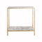 Fig Linens - Seton Hammered Gold Console with Marble Shelves by Worlds Away 