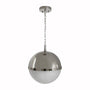 Fig Linens - Harpo Frosted Glass & Nickel Globe Pendant by Worlds Away