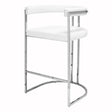 Worlds Away Donovan White Vinyl & Nickel Bar Stool | Fig Linens