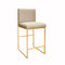 Worlds Away Kingston Beige Shagreen & Brass Counter Stool | Fig Linens