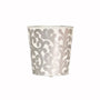 Jane Silver & Cream Oval Wastebasket by Worlds Away | Fig Linens