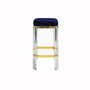 Worlds Away Dorsey Acrylic Counter Stool with Navy Velvet Cushion | Fig Linens