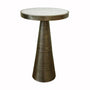 Tara Antique Brass & Marble Side Table by Worlds Away | Fig Linens