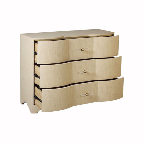 Fig Linens - Worlds Away Plymouth Natural Grasscloth Drawer Chest - Angle