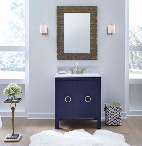 Fig Linens - Blanche Navy Bath Vanity by Worlds Away - Lifestyle