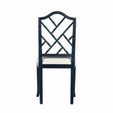 Fig Linens - Fairfield Navy Lacquer Dining Chair by Worlds Away - back